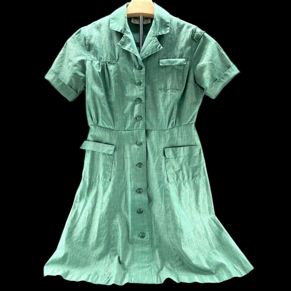 Official Girl Scouts Of America Official Uniform Sz S With Brownie Felt Beanie